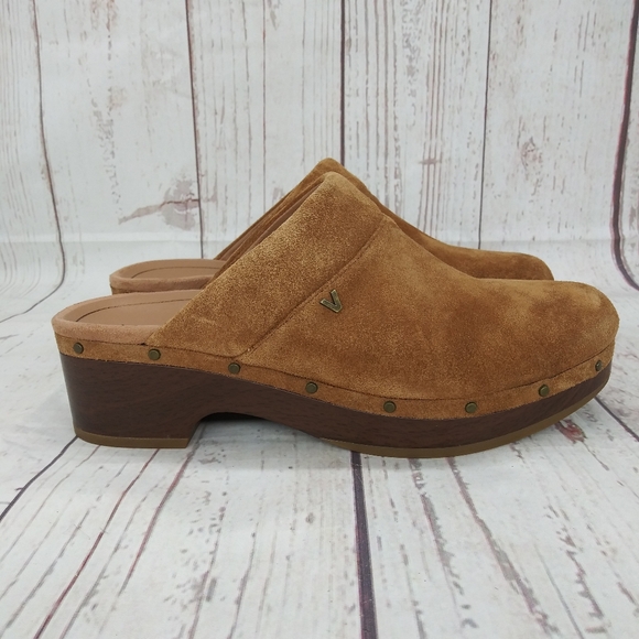 Vionic Shoes - Vionic Kacie Women's Clogs Mules Brown Suede Sz 9 Arch Support Studded